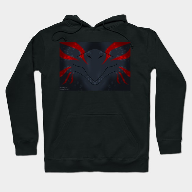 Black with Red Stripes Dragon Mask Hoodie by KeishaMaKainn